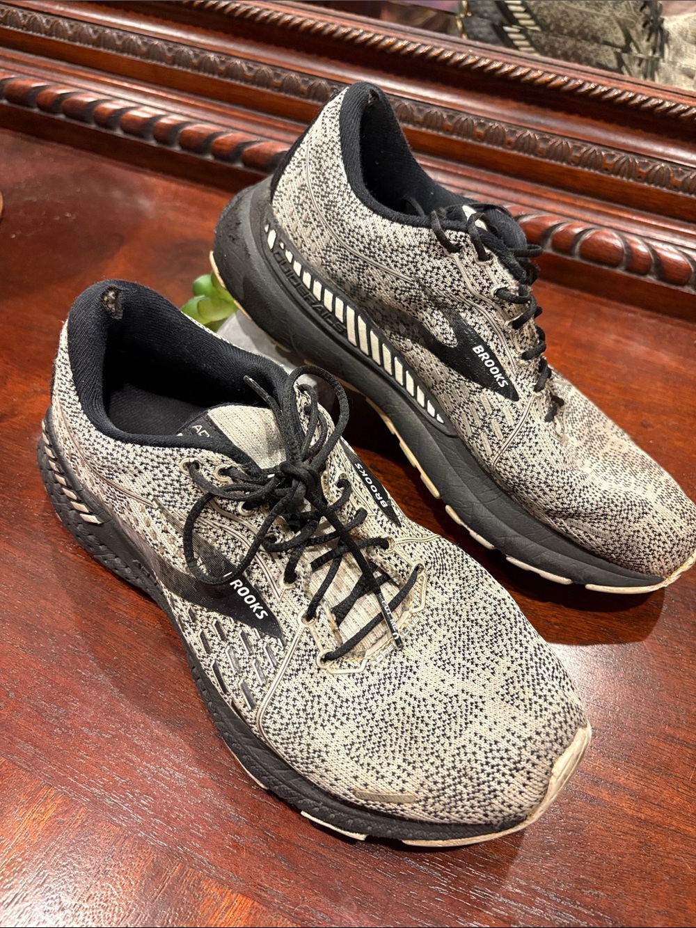 Brooks Women’s Athletic Shoes — Black and White Knit
